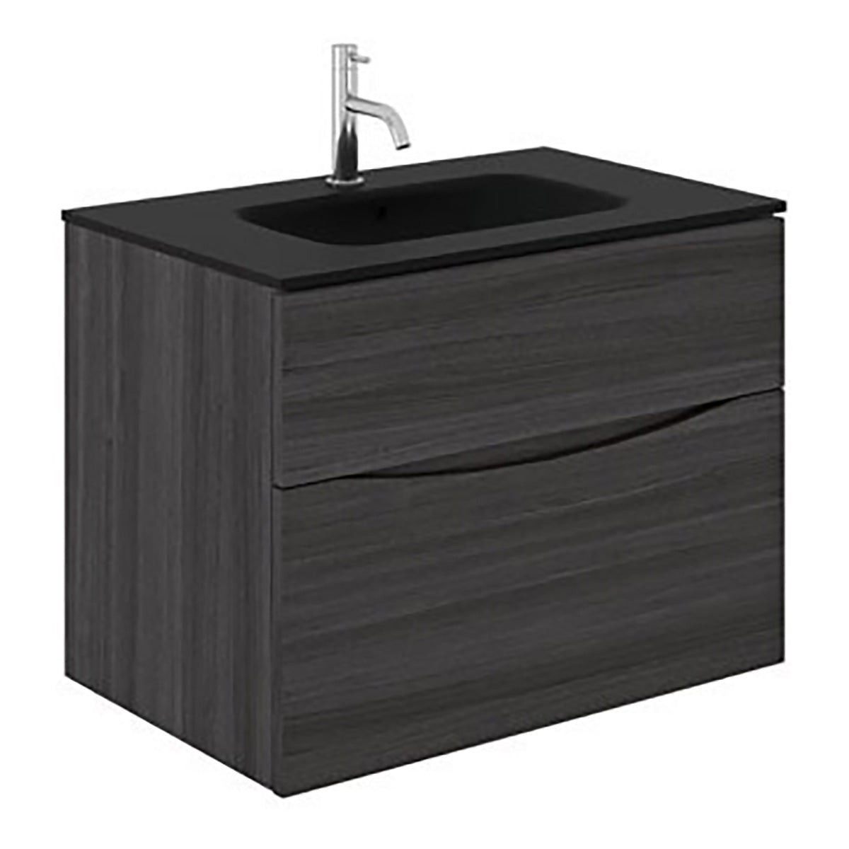 Crosswater Glide II 700 Unit & Midnight Black Glass Basin