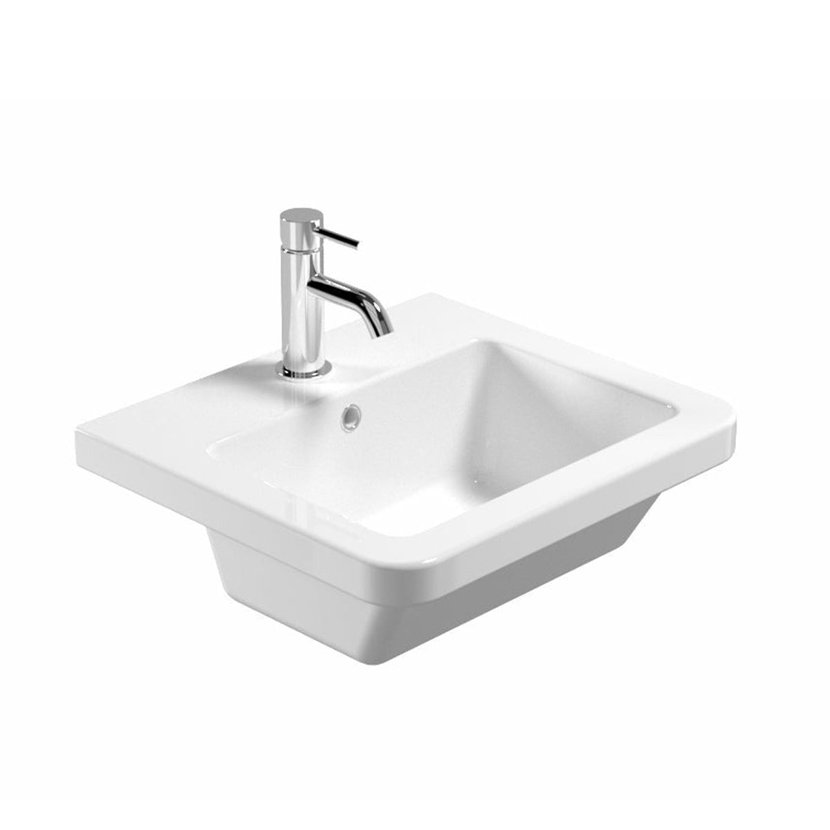 Saneux Gloss White INDIGO 50cm washbasin 1TH