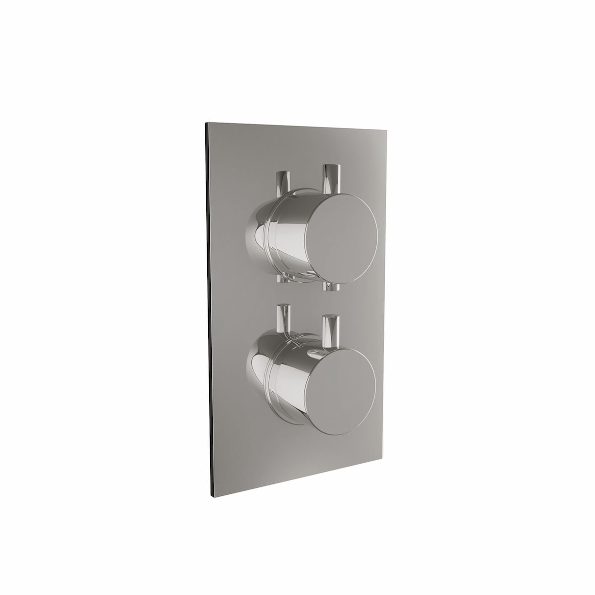 Scudo Chrome 2 Outlet Thermostatic Concealed Shower Valve With Round Twin Handle And Diverter