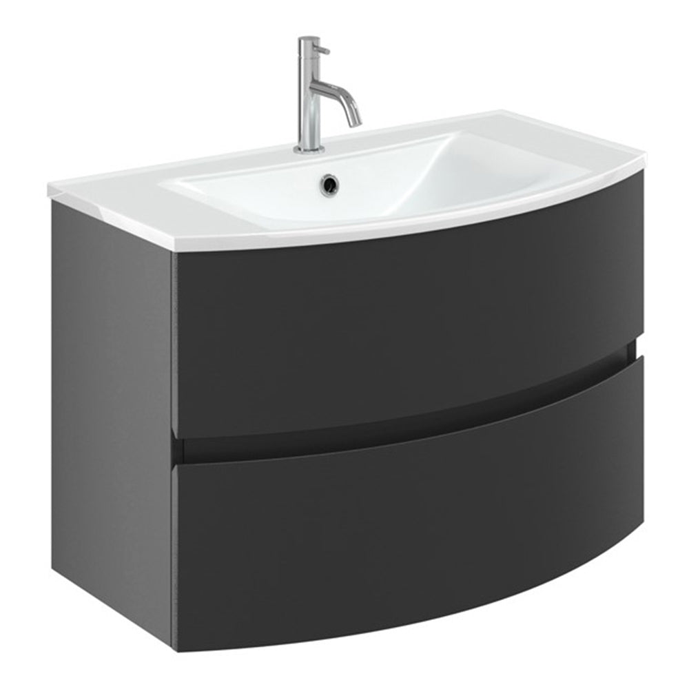 Crosswater Svelte 800 Unit & Ice White Glass Basin