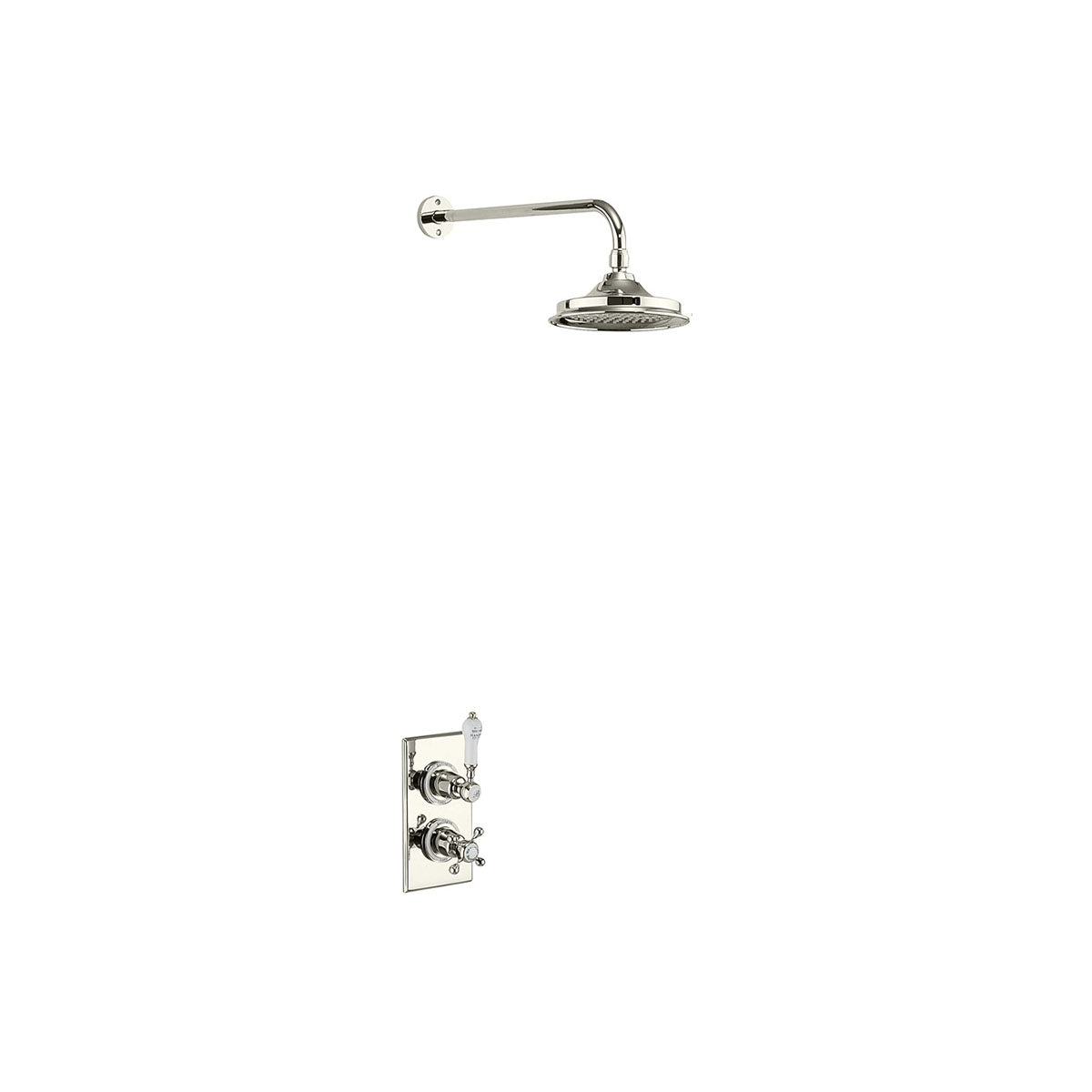 Burlington Trent TF1S Thermostatic Single Outlet Concealed Shower Valve with Fixed Shower Arm with Rose