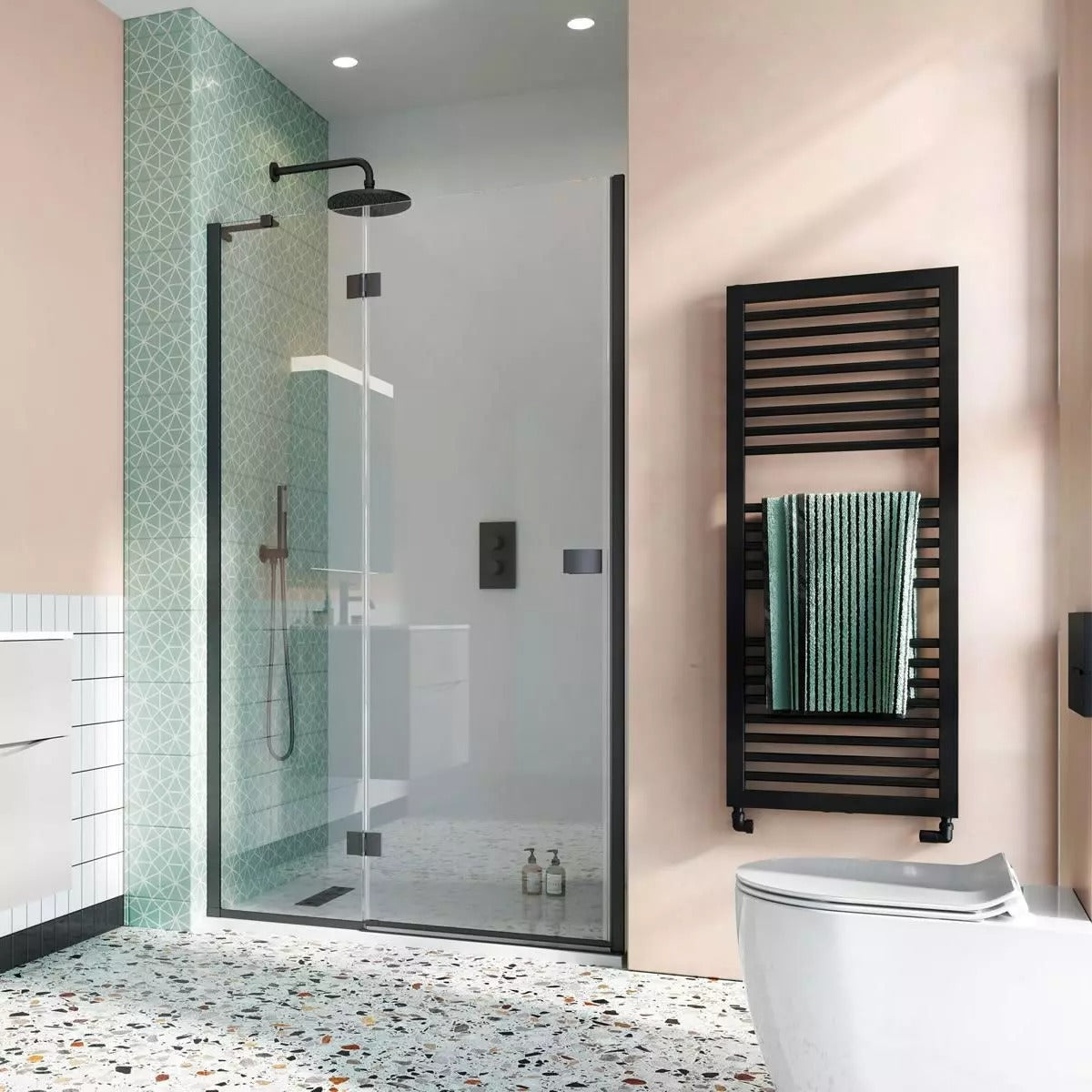 Crosswater Design Hinged Shower Door - 1200mm Wide