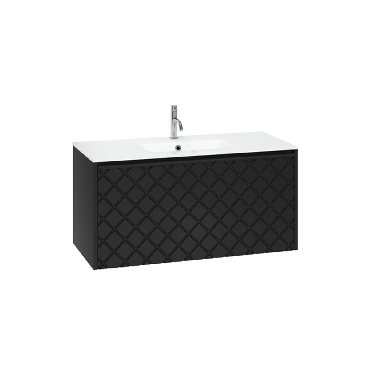 Crosswater Vergo 1000 Single Drawer Unit with Ice White Glass Basin