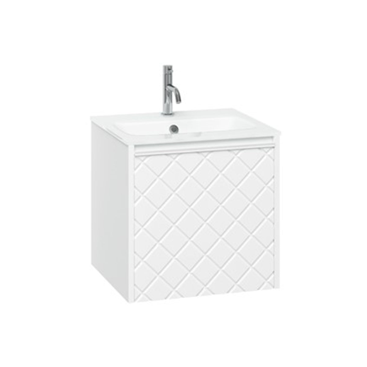 Crosswater Vergo 500 Single Drawer Unit with Ice White Glass Basin