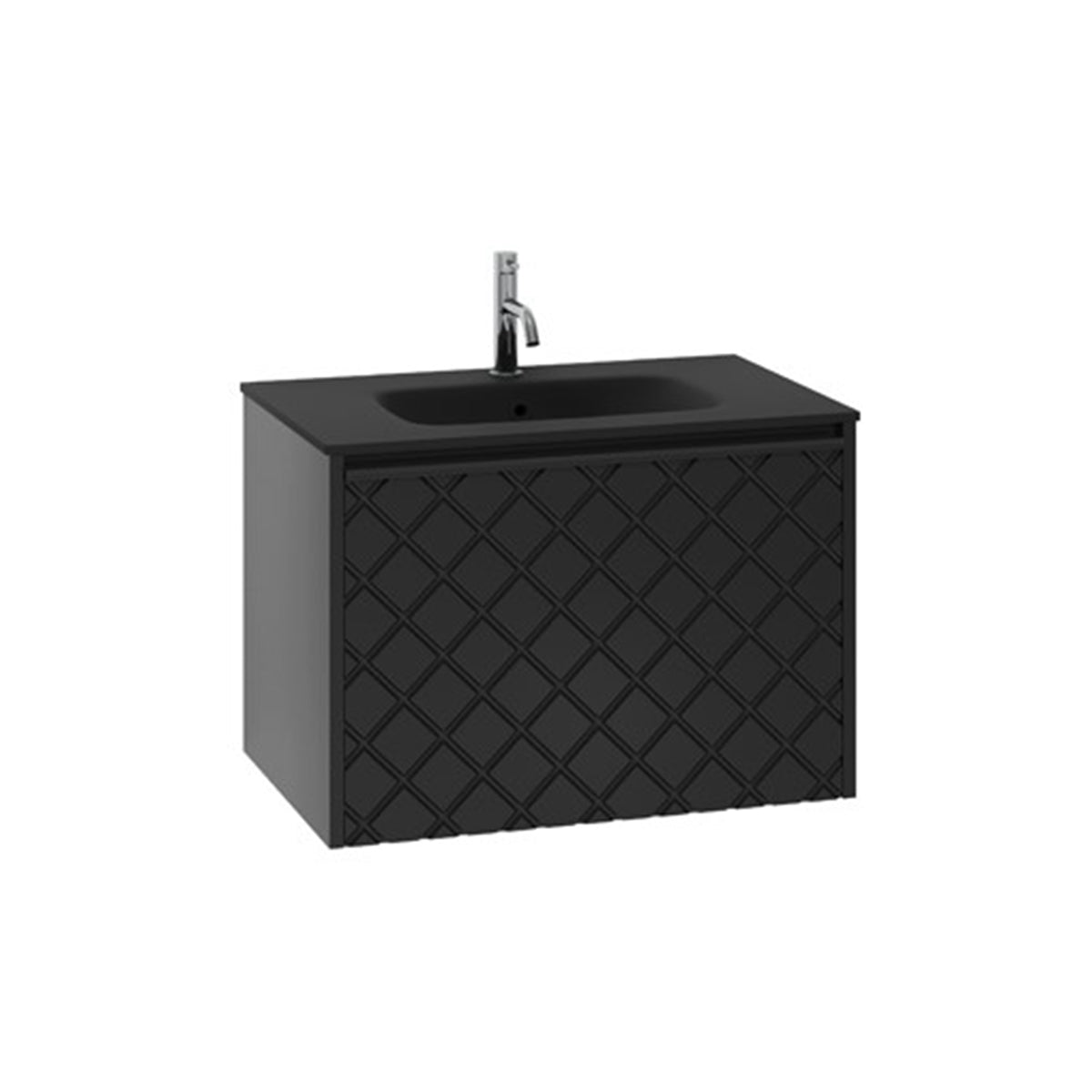Crosswater Vergo 700 Single Drawer Unit with Midnight Black Glass Basin