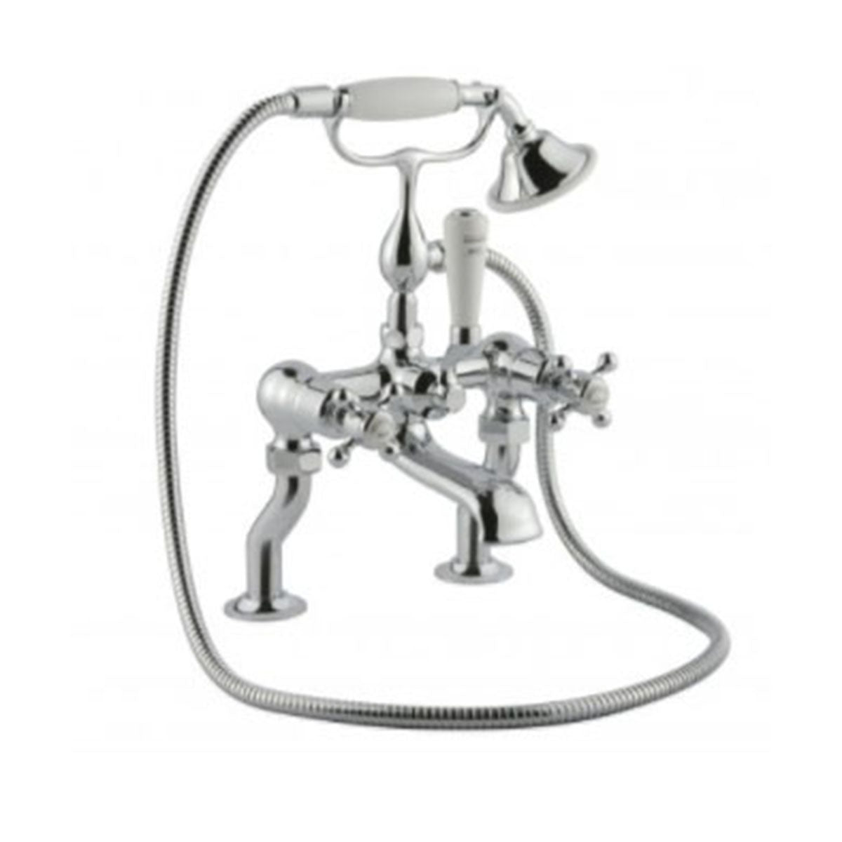 Just Taps Grosvenor Cross Deck Mounted Bath Shower Mixer With Kit