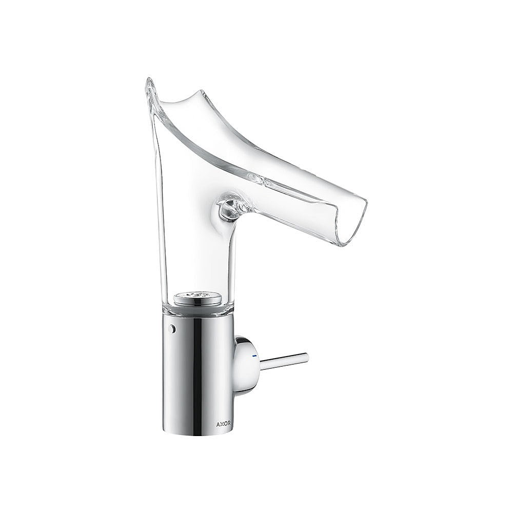 AXOR Starck V Single Lever Basin Mixer w/ Glass Spout, Waste 12112000