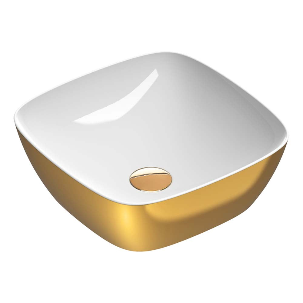 Catalano Alvea 40 Gold & Silver Countertop Basin, 40 x 40 x 14 cm