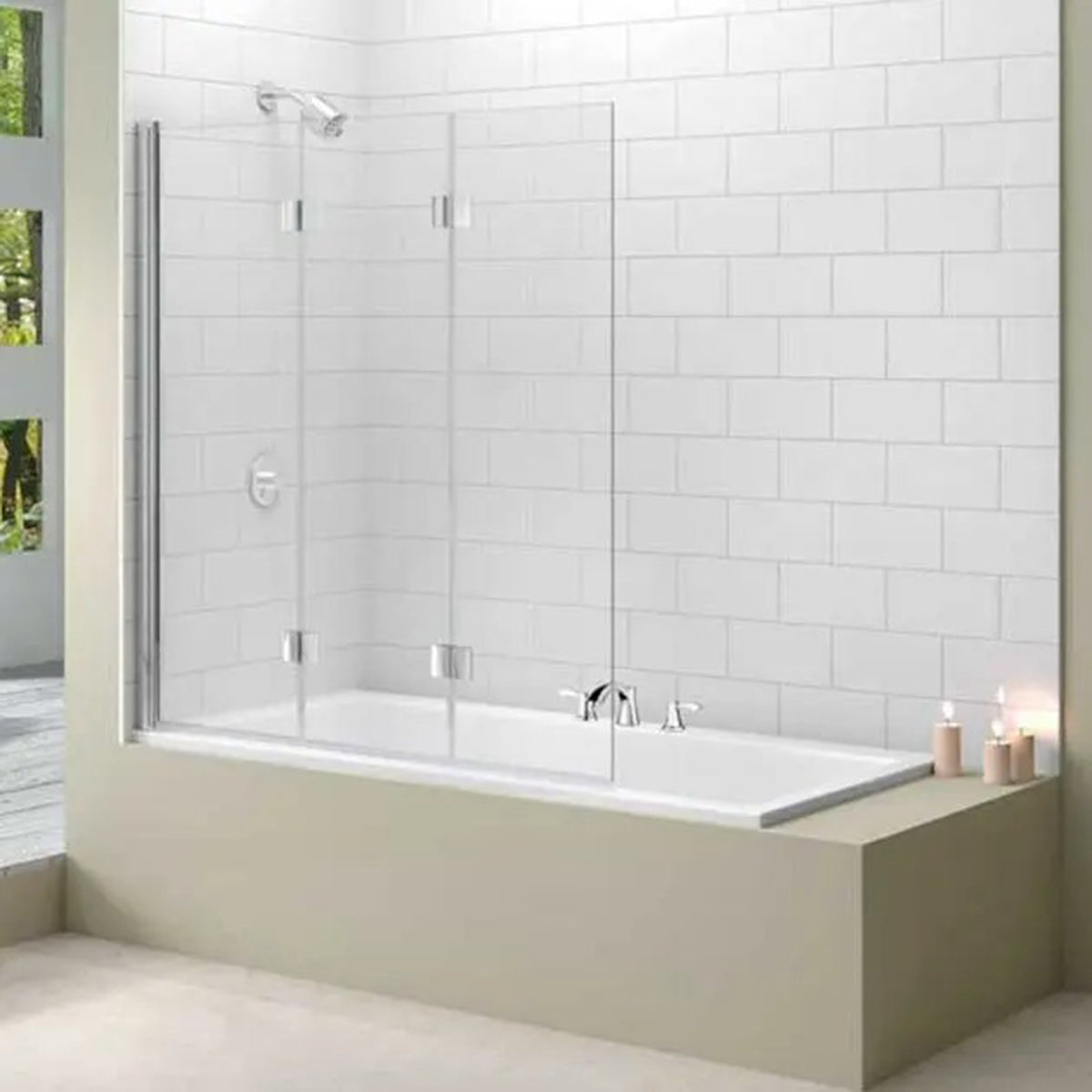 Hudson Reed Square Bath Screen with Rail - NSSQR