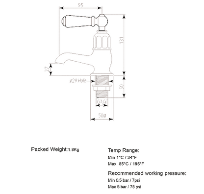 Perrin & Rowe Pair Bath Taps Lever 3455