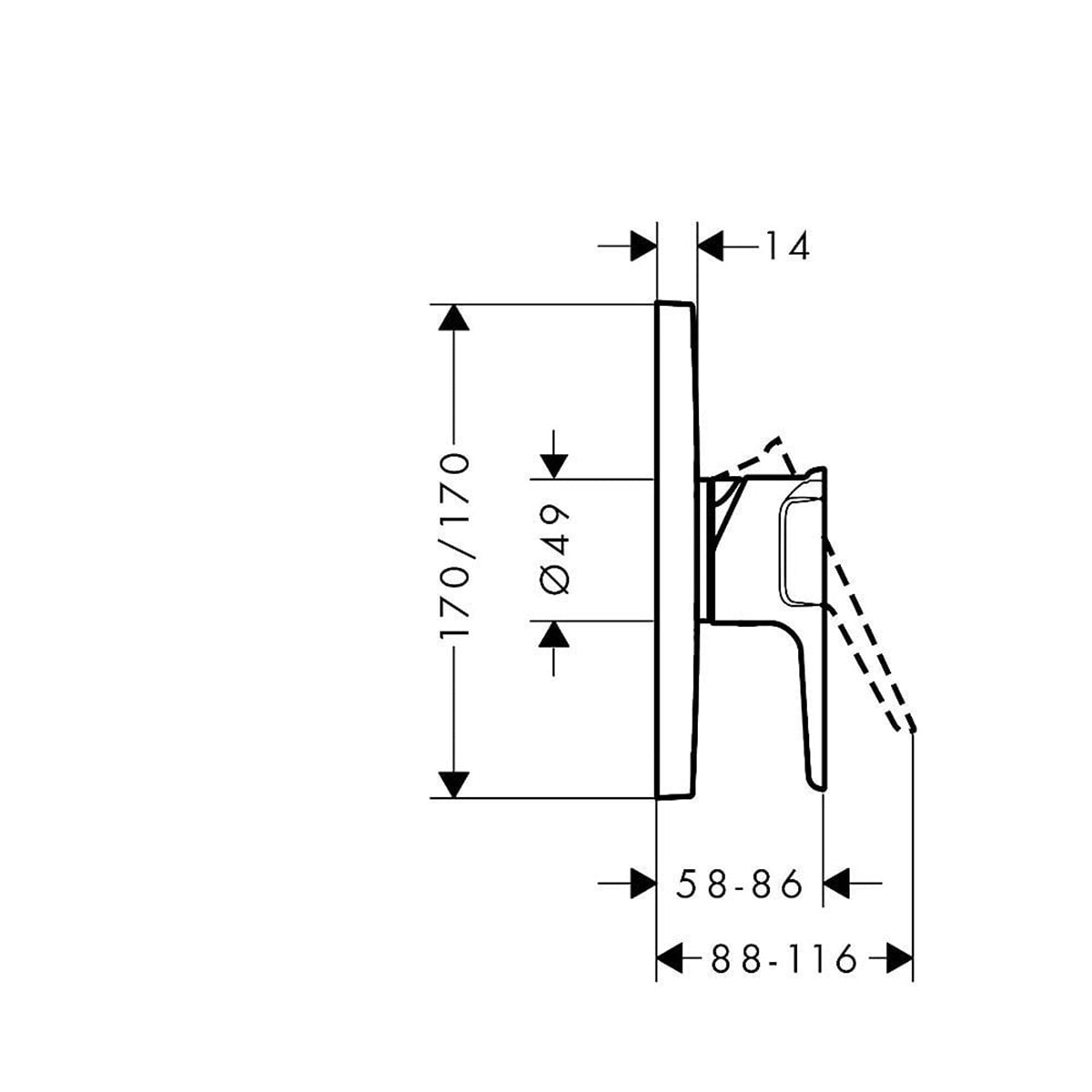 AXOR 36655000 Citterio E Manual Mixer Valve for Reliable Water Flow Control