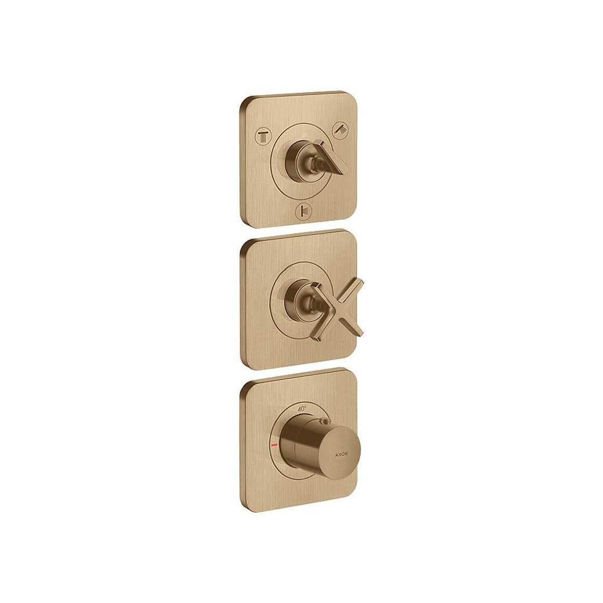 AXOR 36704000 Citterio E Three-Outlet Thermostatic Shower Valve for Precise Water Control
