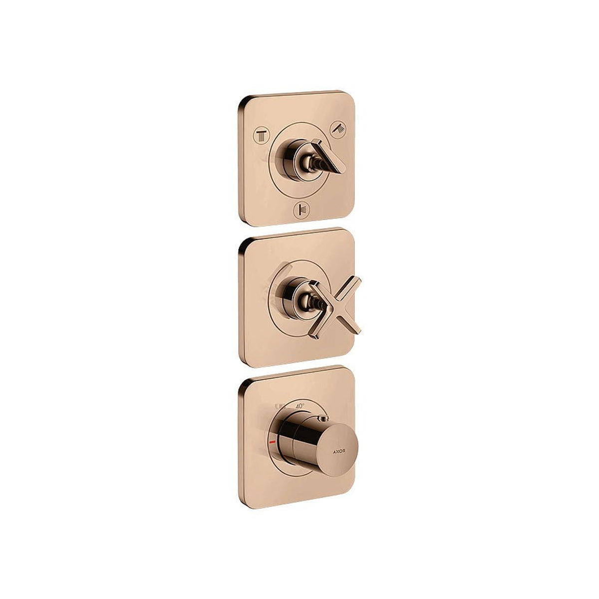 AXOR 36704000 Citterio E Three-Outlet Thermostatic Shower Valve for Precise Water Control