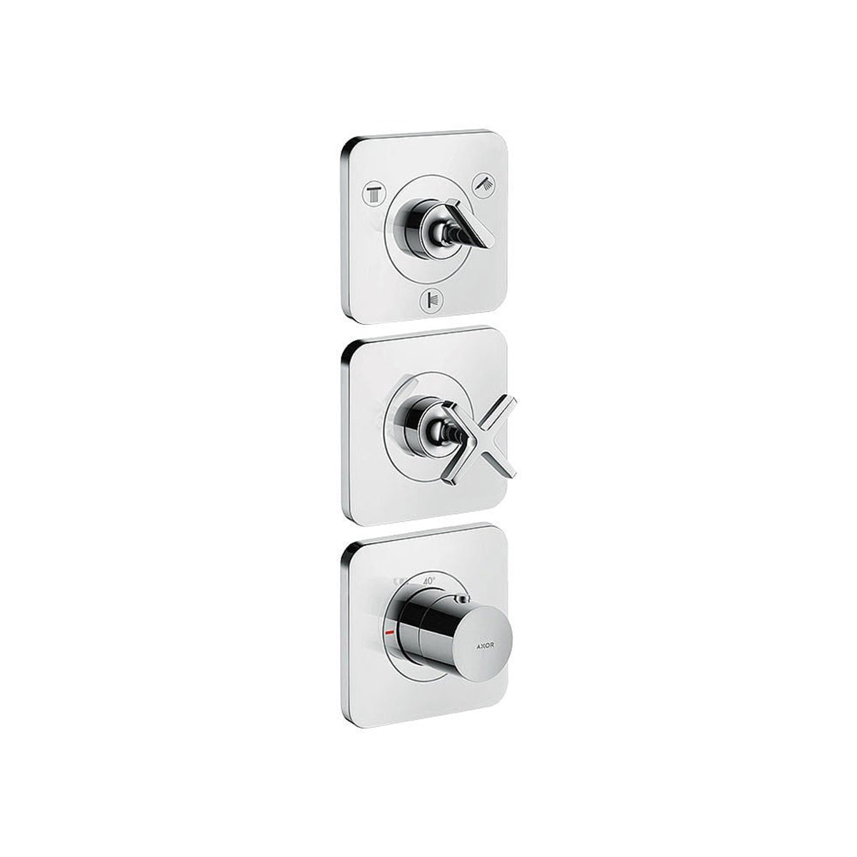 AXOR 36704000 Citterio E Three-Outlet Thermostatic Shower Valve for Precise Water Control