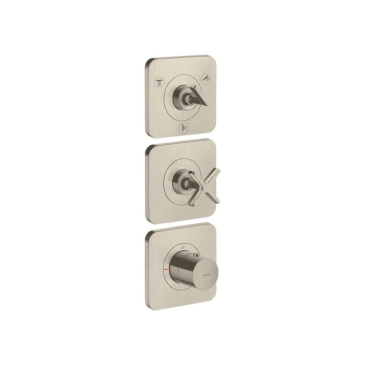 AXOR 36704000 Citterio E Three-Outlet Thermostatic Shower Valve for Precise Water Control