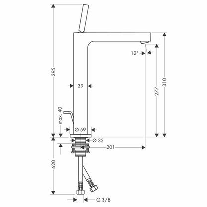 AXOR 39020000 Citterio Tall Basin Mixer
