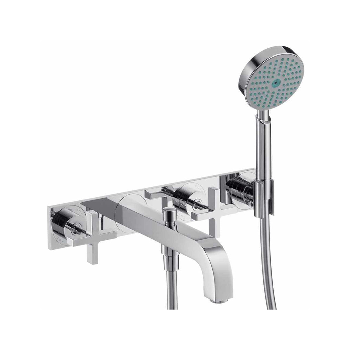 AXOR 39441000 Citterio 3-Piece Cross Head Bath Filler w/ Back Plate