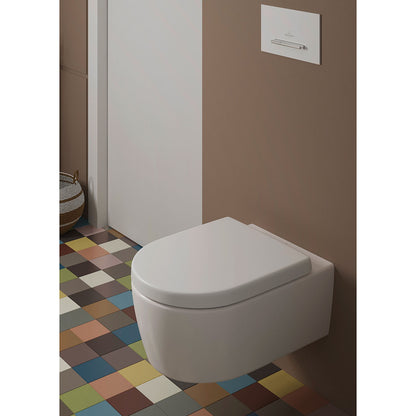 Villeroy And Boch 4657HR01 Arto 370mm x 530mm Wall Mounted Rimless WC Pan with Seat and Cover