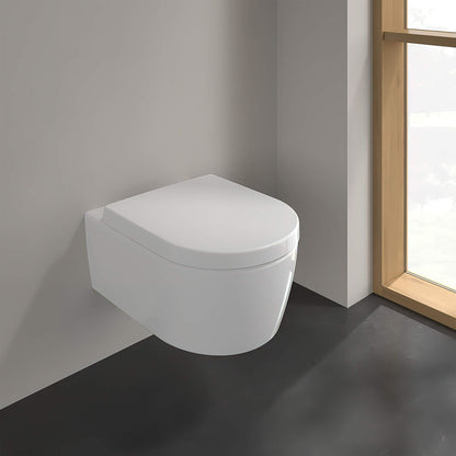 Villeroy And Boch 4657HR01 Arto 370mm x 530mm Wall Mounted Rimless WC Pan with Seat and Cover