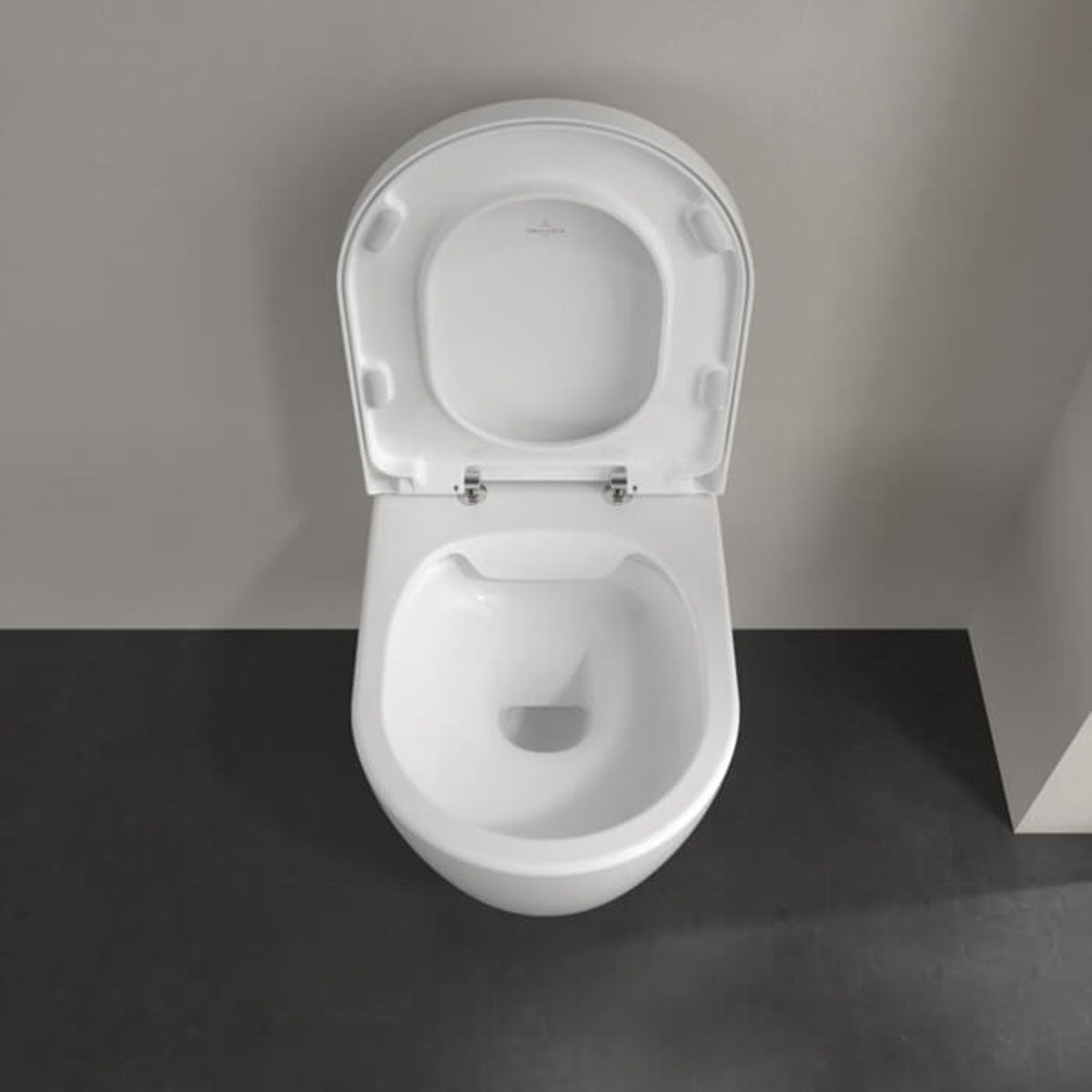 Villeroy And Boch 4657HR01 Arto 370mm x 530mm Wall Mounted Rimless WC Pan with Seat and Cover