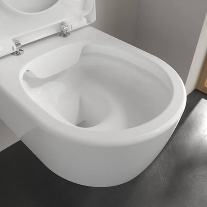 Villeroy And Boch 4657HR01 Arto 370mm x 530mm Wall Mounted Rimless WC Pan with Seat and Cover
