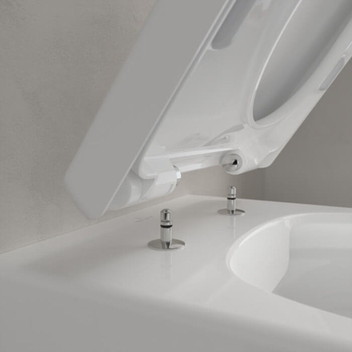 Villeroy And Boch 4657HR01 Arto 370mm x 530mm Wall Mounted Rimless WC Pan with Seat and Cover