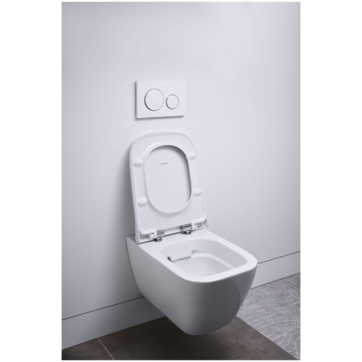 Geberit 500.683.00.2 Smyle Square Grab And Go 350 x 540mm Wall Hung WC Rim-Free And Seat