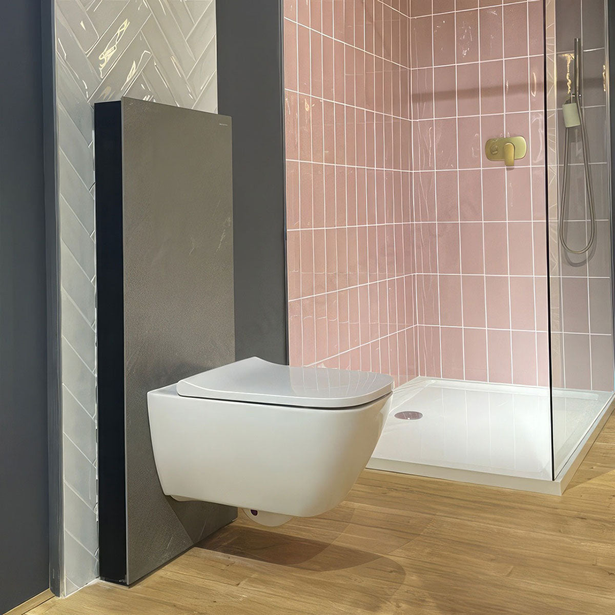 Geberit 502.726.00.1 Selnova 350 x 515mm Square Wall-Hung Washdown Rim-Free WC Pan