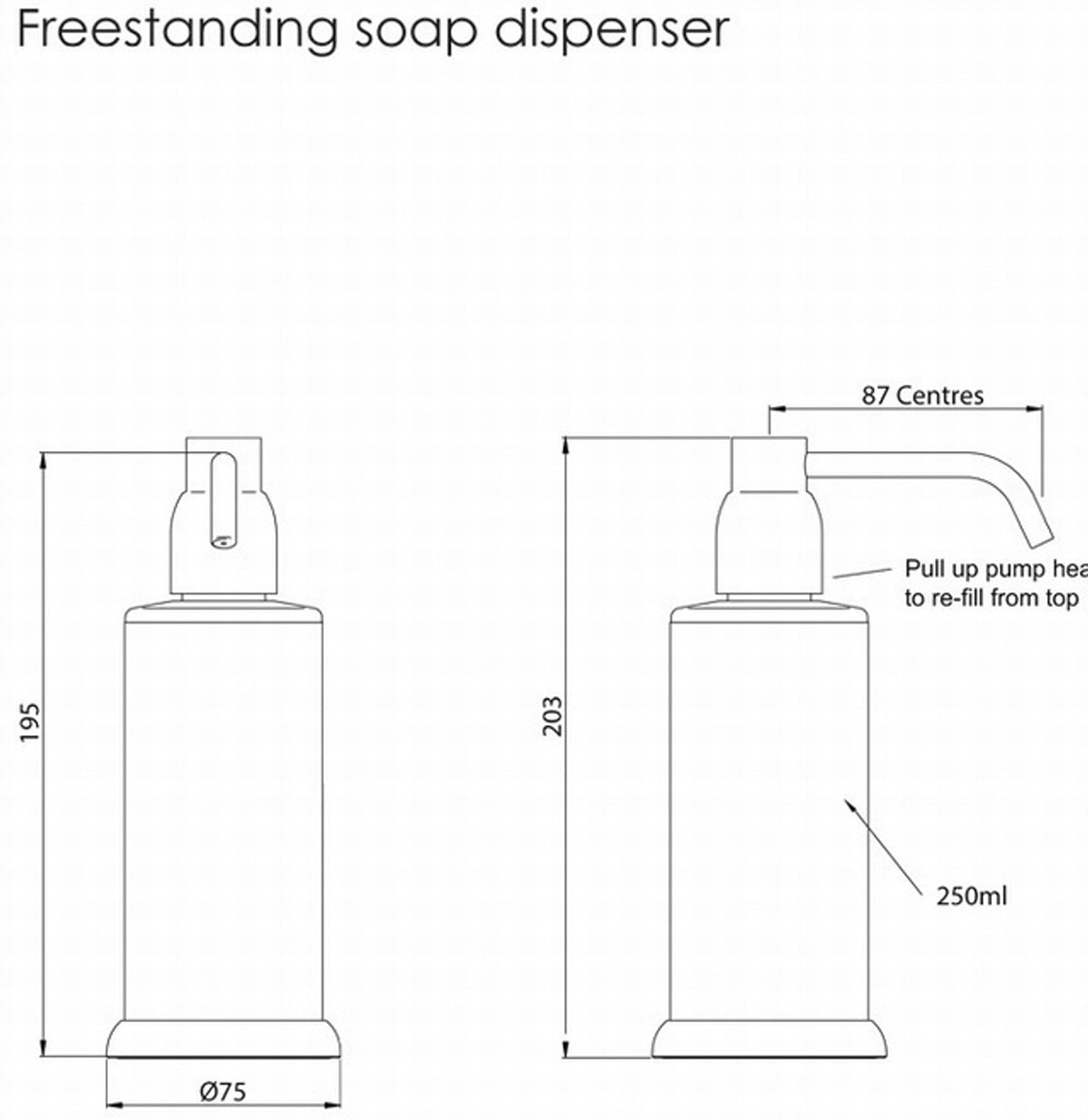 Perrin and Rowe Contemporary Collection Freestanding Soap Dispenser 6433