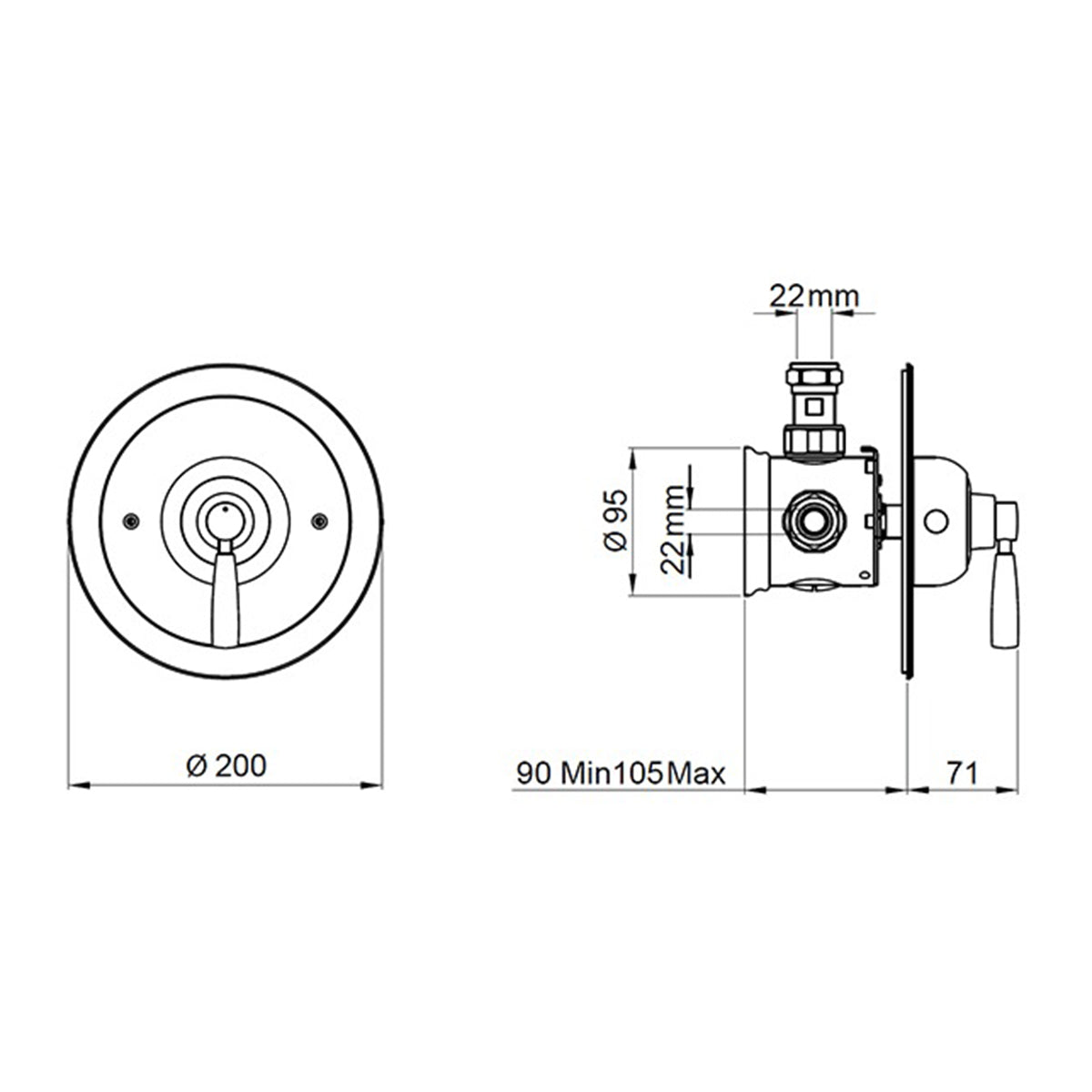 Perrin & Rowe Langbourn Concealed Thermostatic Shower Mixer â€“ Lever 5885