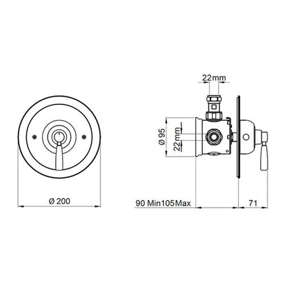Perrin & Rowe Langbourn Concealed Thermostatic Shower Mixer â€“ Lever 5885