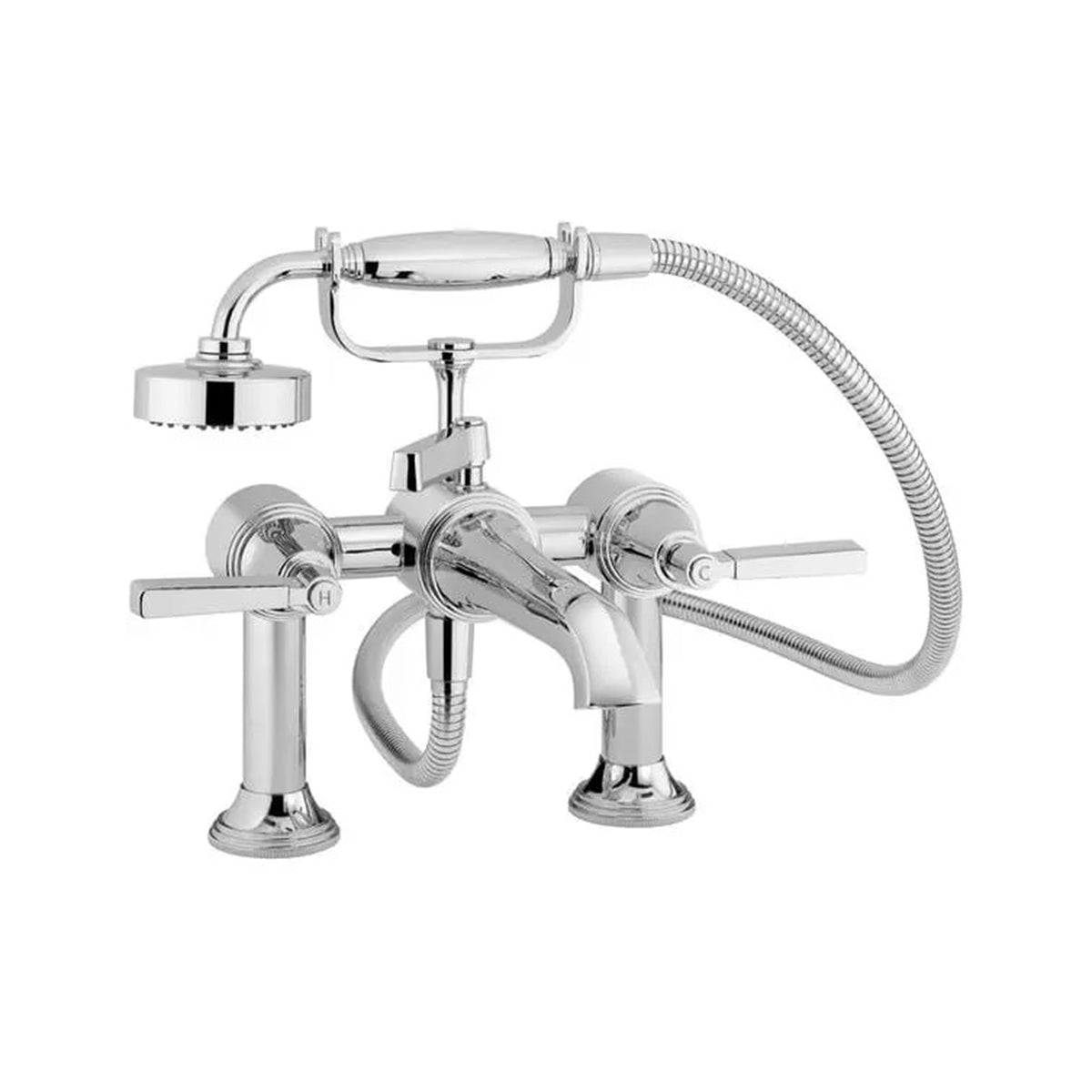 Double-handle shower mixer tap