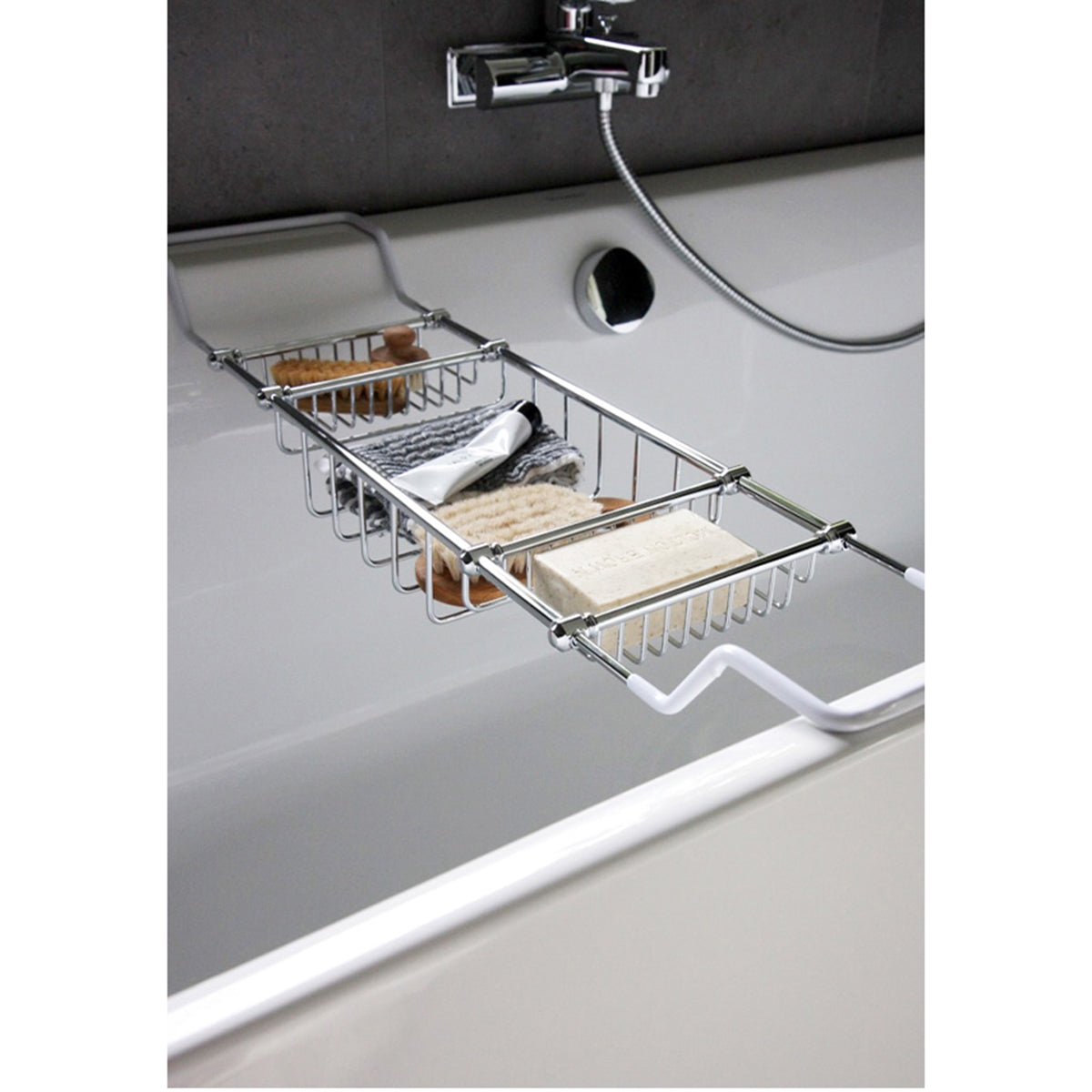 Lefroy 662C Classic White Lever Wall Mtd 3h Basin Set - Nickel
