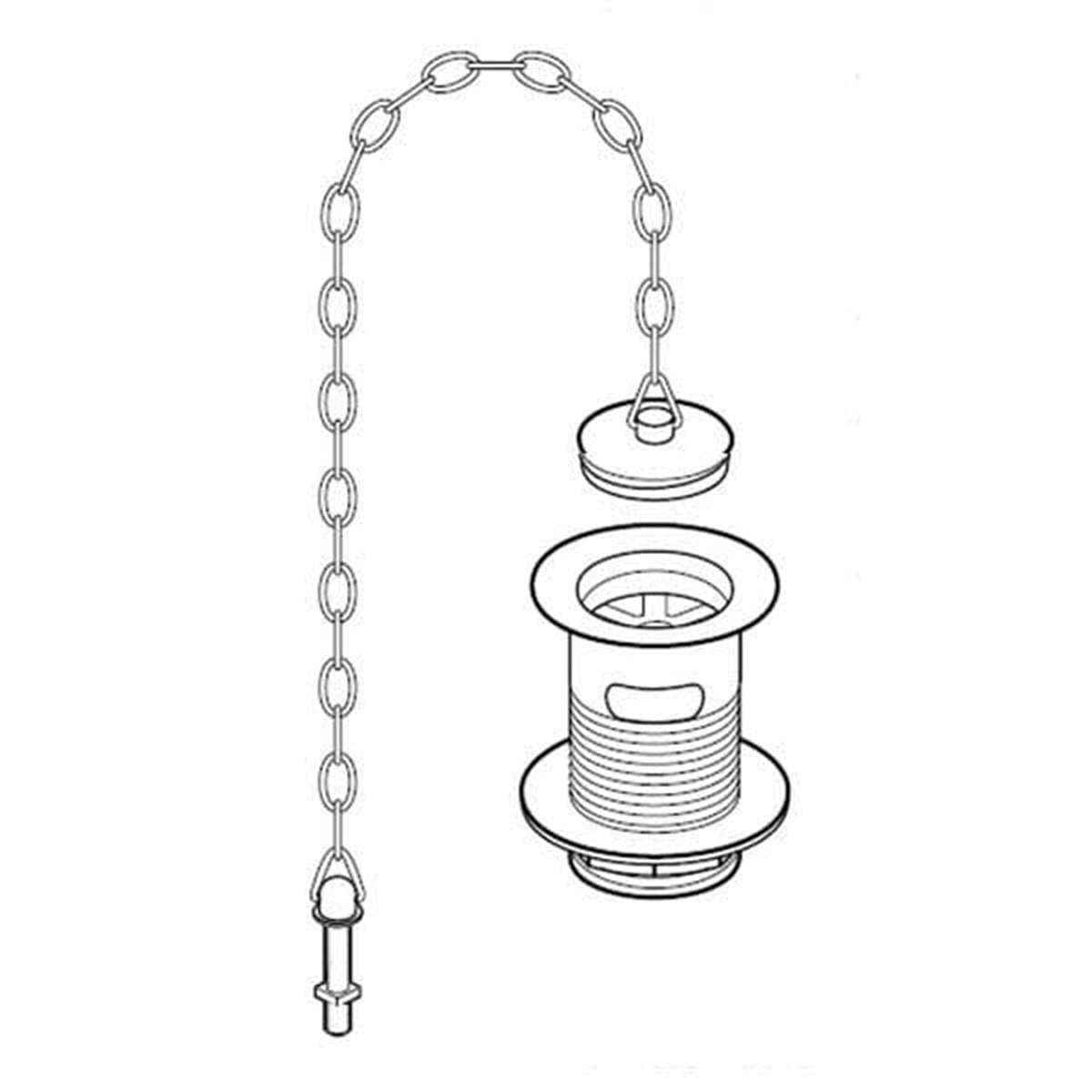 Perrin & Rowe Basin Waste, Metal Plug, Stay And Chain 6701/6704