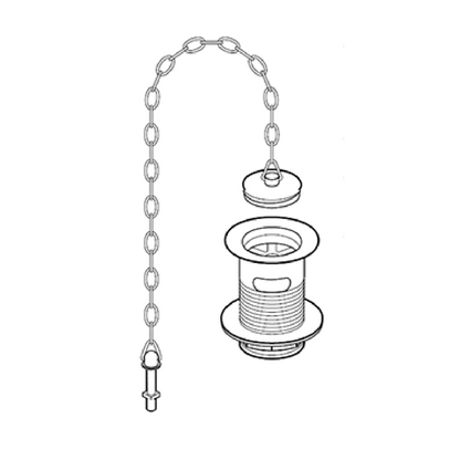Perrin & Rowe Basin Waste, Metal Plug, Stay And Chain 6701/6704