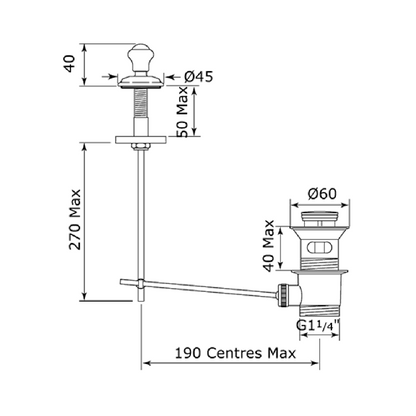 Perrin & Rowe Basin Pop-up Waste Centreset 6702