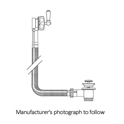 Perrin & Rowe Combined Pop-up Waste And Overflow With Concealed Pipes - 550mm 6711