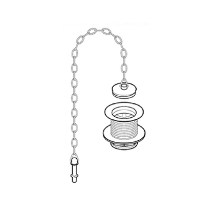 Perrin & Rowe Unslotted Bath Waste, Plug And Chain 6714