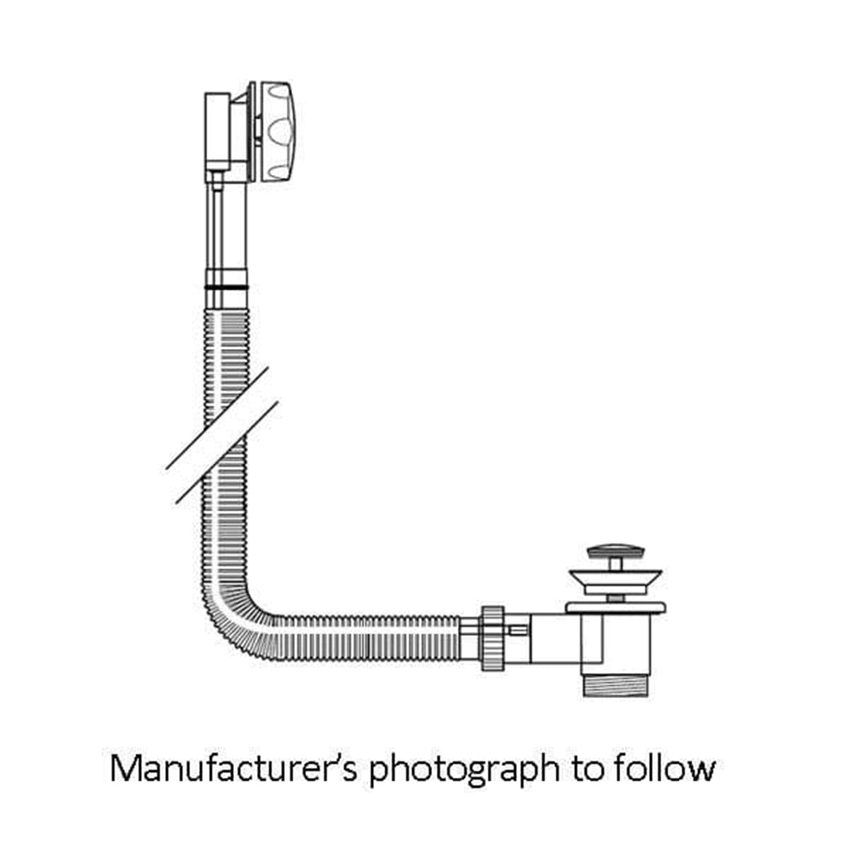 Perrin & Rowe Bath Pop-up Waste And Overflow With Concealed Pipes 550mm 6741