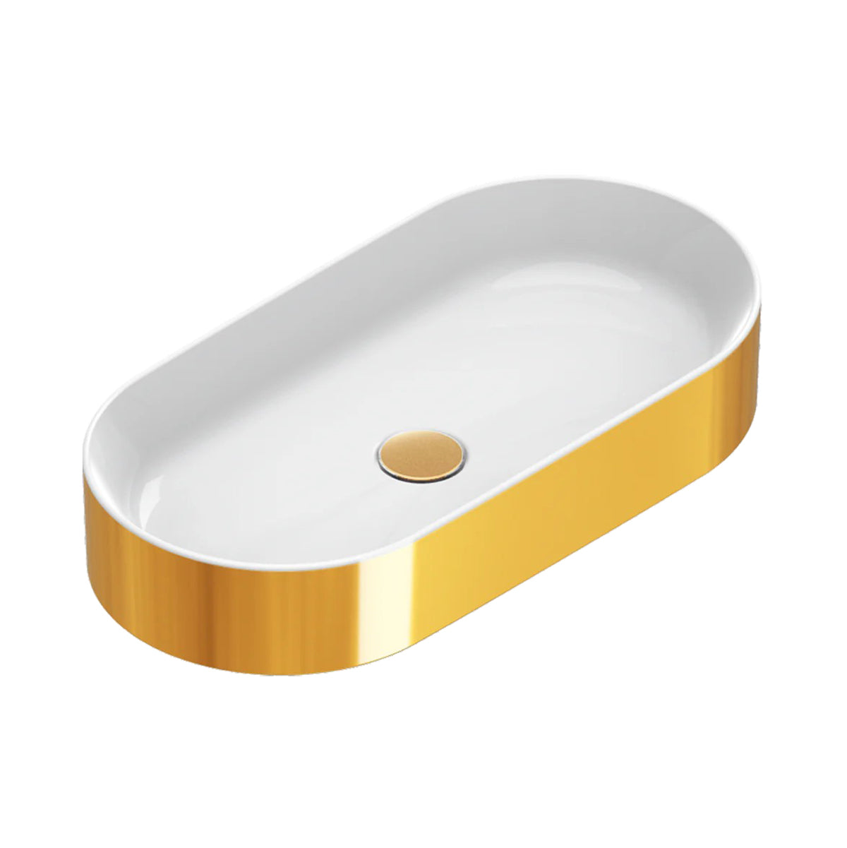 Catalano Zero 70 Gold & Silver Countertop Basin, 70 x 35 x 12cm
