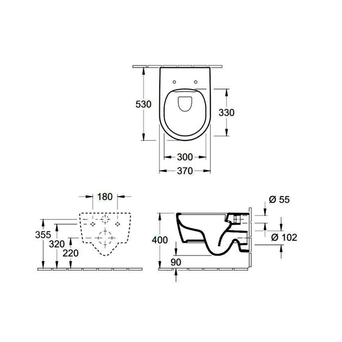Villeroy And Boch 5057199982186 ViConnect Pro S Toilet Frame with Arto Wall Mounted Toilet Combi-Pack - 37cm x 40cm