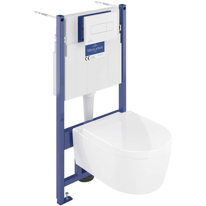 Villeroy And Boch 5057199982186 ViConnect Pro S Toilet Frame with Arto Wall Mounted Toilet Combi-Pack - 37cm x 40cm