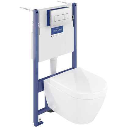 Villeroy And Boch 5057199982179 Subway 2.0 Wall Hung WC and ViConnect Pro S Toilet Frame Pack - 370mm x 365mm