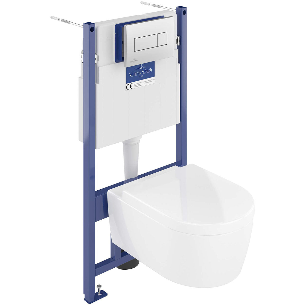 Villeroy And Boch 5057199982186 ViConnect Pro S Toilet Frame with Arto Wall Mounted Toilet Combi-Pack - 37cm x 40cm