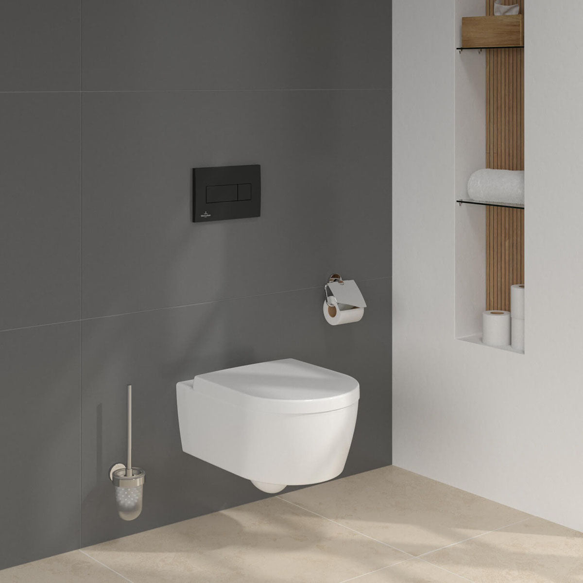 Villeroy And Boch 5057199982186 ViConnect Pro S Toilet Frame with Arto Wall Mounted Toilet Combi-Pack - 37cm x 40cm