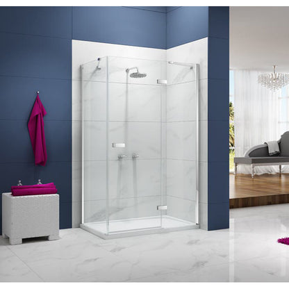 Merlyn Ionic Essence Frameless Hinge & Inline Panel with Side Panel