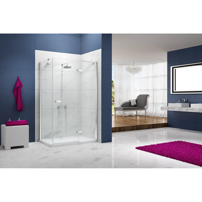 Merlyn Ionic Essence Frameless Hinge & Inline Panel with Side Panel