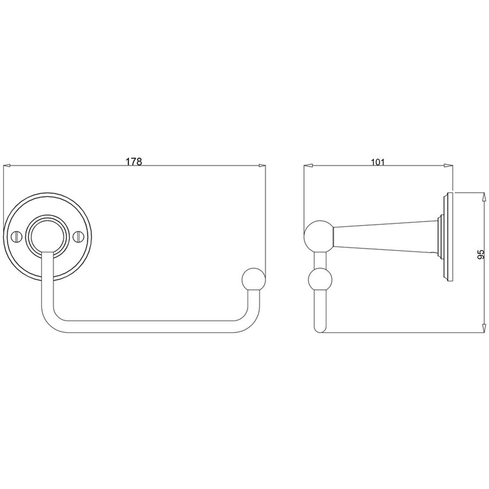 Burlington Toilet Roll Holder without Cover