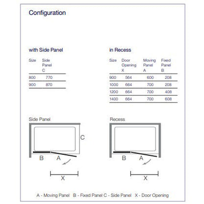 Merlyn Ionic Essence Framed Squared Hinge and Inline Door Black