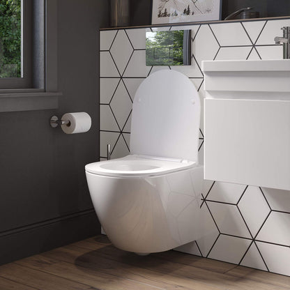 Saneux AIRWH01 Air Wall Hung WC Pan With Slim-Line Soft Close Seat